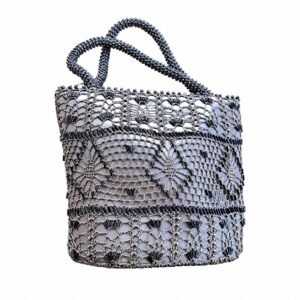 Lace-pattern bucket bag · Grey · 5322