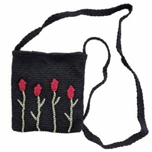 Crochet crossbody bag · Black · 94323