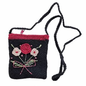 Crochet crossbody bag · Black · 94392