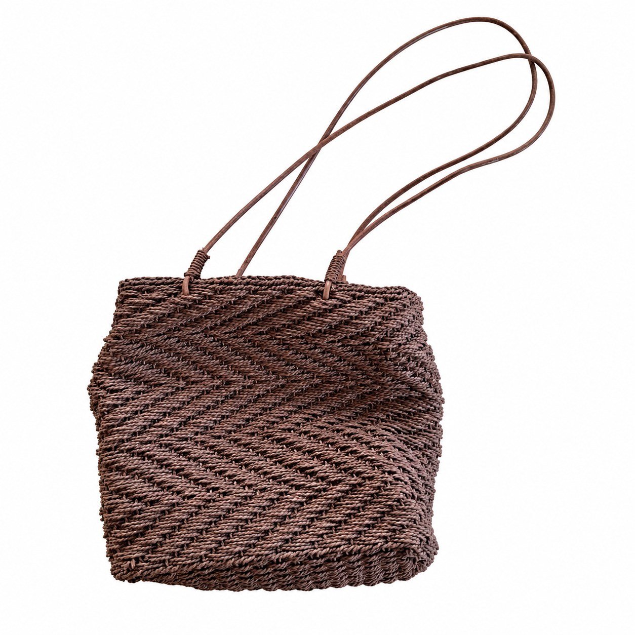 Chevron-weave shoulder bag · Brown · FY2-608C