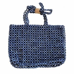 Wooden bead handbag · Navy · ZO-374