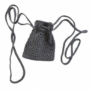 Crochet drawstring pouch · Grey · ZO-C826