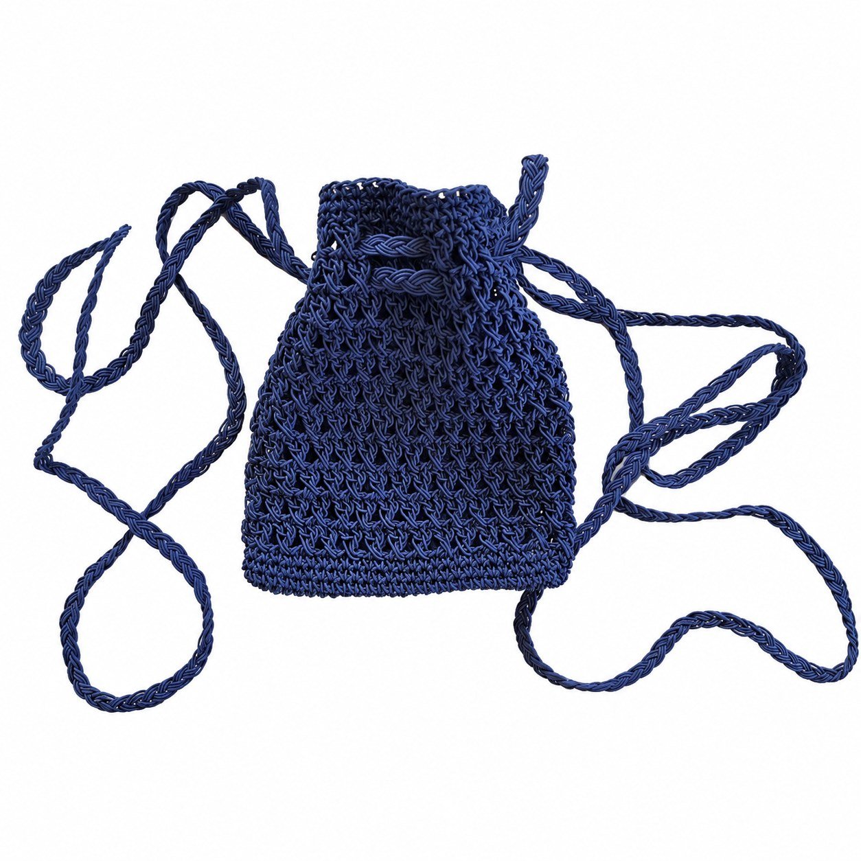 Crochet drawstring pouch · Navy · ZO-C826