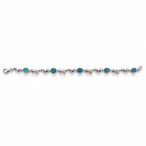 Dolphin link bracelet with oval blue opals · 271DE