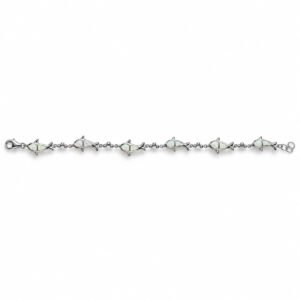 Dolphin link bracelet, white opal · 285A-SW