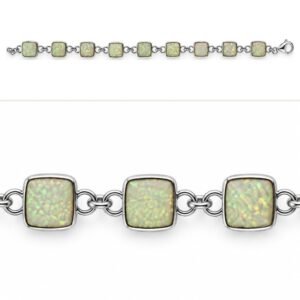 Square opal link bracelet · 285E