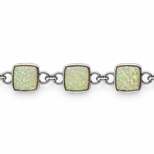 Square opal link bracelet · 285E