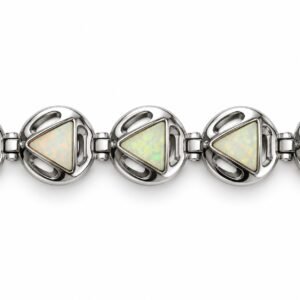Greek key disc bracelet with opal triangles · 285K