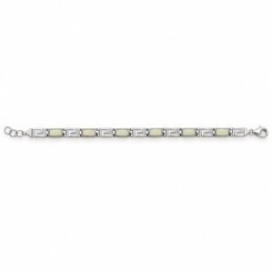 Greek key bracelet with white opal inlay · 285R
