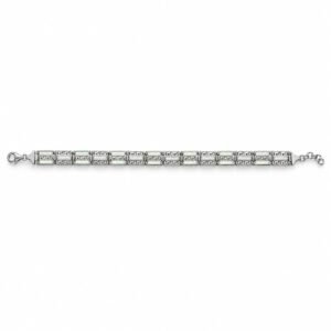Greek key bar bracelet, white opal · 285T-SW2