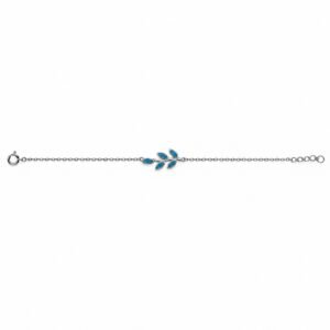 Olive branch chain bracelet, blue opal · 285V-SB