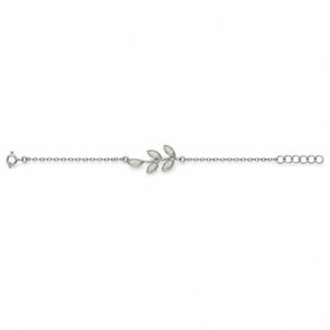 Olive branch chain bracelet, white opal · 285V-SW