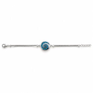 Spiral disc bracelet, blue opal · 293P-SB