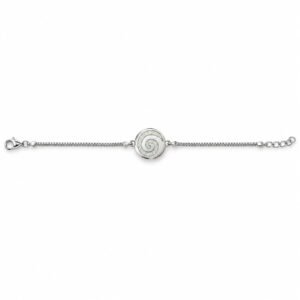 Spiral disc bracelet, white opal · 293P-SW