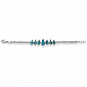 Teardrop opal bar bracelet, blue opal · 293X-SB