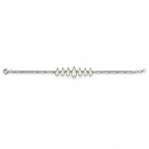 Teardrop opal bar bracelet, white opal · 293X-SW