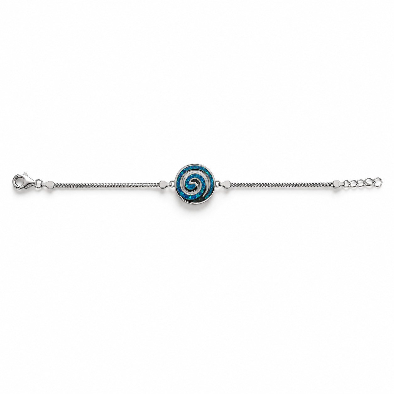 Spiral disc bracelet, large, blue opal · 294A-SB