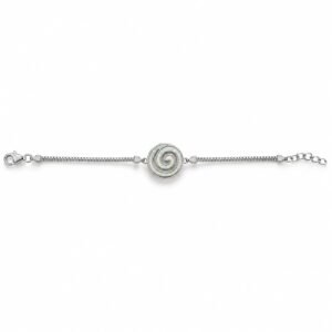 Spiral disc bracelet, large, white opal · 294A-SW