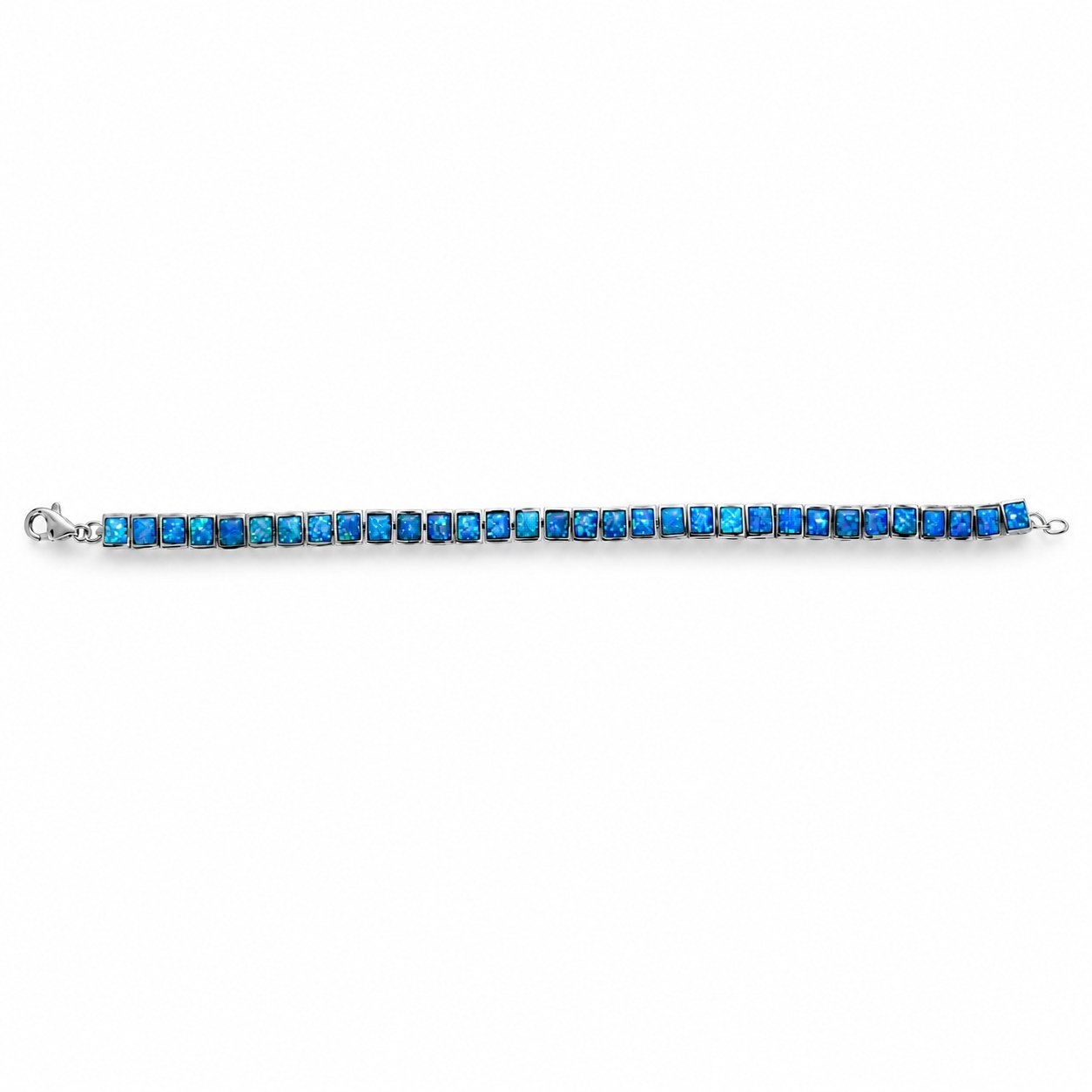 Square opal tennis bracelet, blue opal · 299I-SB