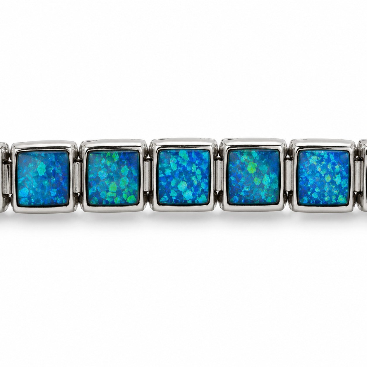 Square opal tennis bracelet, blue opal · 299I-SB - Image 2