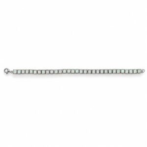 Square opal tennis bracelet, white opal · 299I-SW