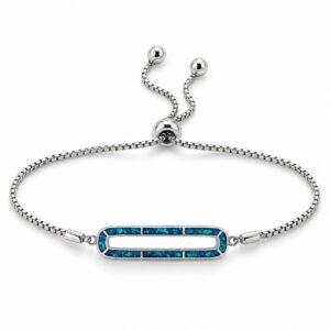 Open bar bracelet, blue opal · 306GA