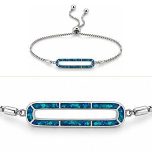 Open bar bracelet, blue opal · 306GA