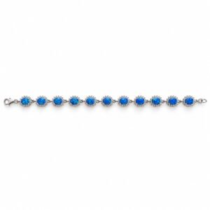Oval opal bracelet with crystal halo, blue opal · 306H