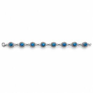 Oval opal link bracelet with crystal frame, blue opal · 306I
