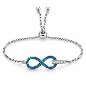 Infinity bracelet, blue opal with crystals · 306K