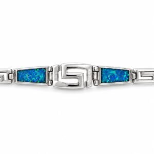 Greek key bracelet with blue opal inlay · 306