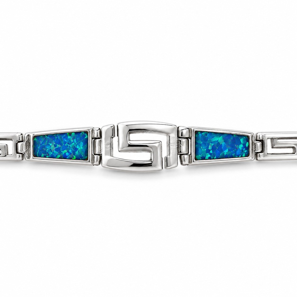 Greek key bracelet with blue opal inlay · 306 - Image 2
