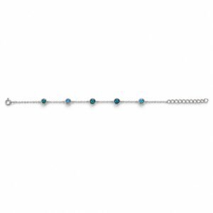 Round blue opal station bracelet · OP118-SB