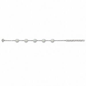 Round opal station bracelet, white opal · OP118-SW