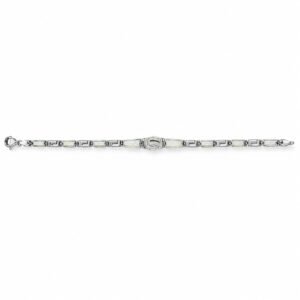 Greek key bracelet with white opal inlay · OP120-SW