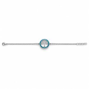 Tree of life ring bracelet, blue opal · OP14-SB