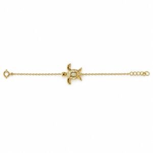 Sea turtle chain bracelet, gold-plated · OP182