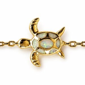 Sea turtle chain bracelet, gold-plated · OP182