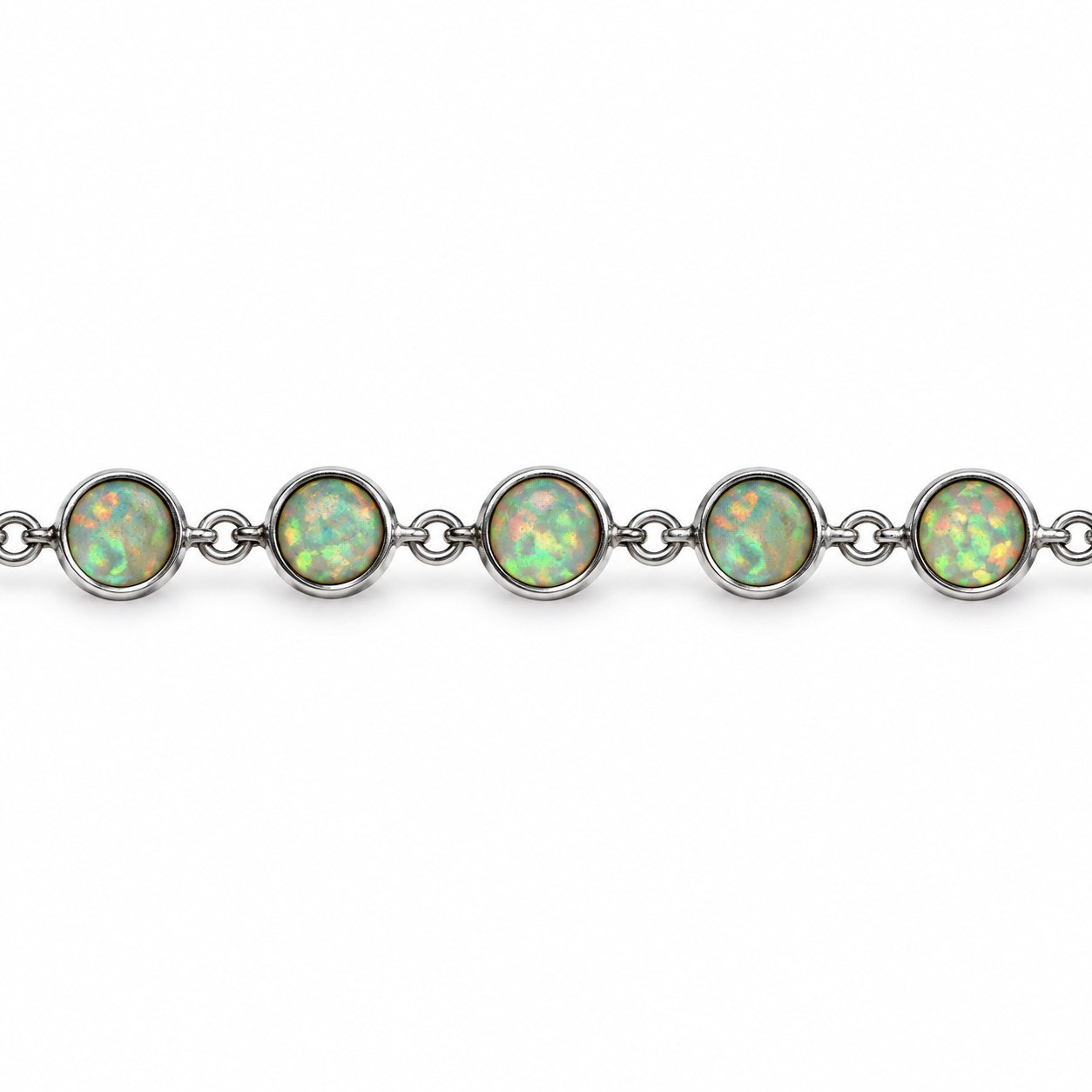 Round opal link bracelet · OP184 - Image 2