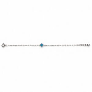 Small clover chain bracelet, blue opal · OP188-SB
