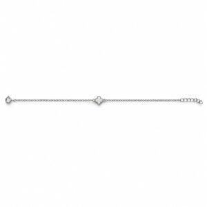 Small clover chain bracelet, white opal · OP188-SW