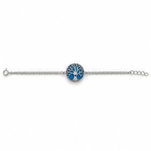 Tree of life disc bracelet, blue opal · OP19-SB