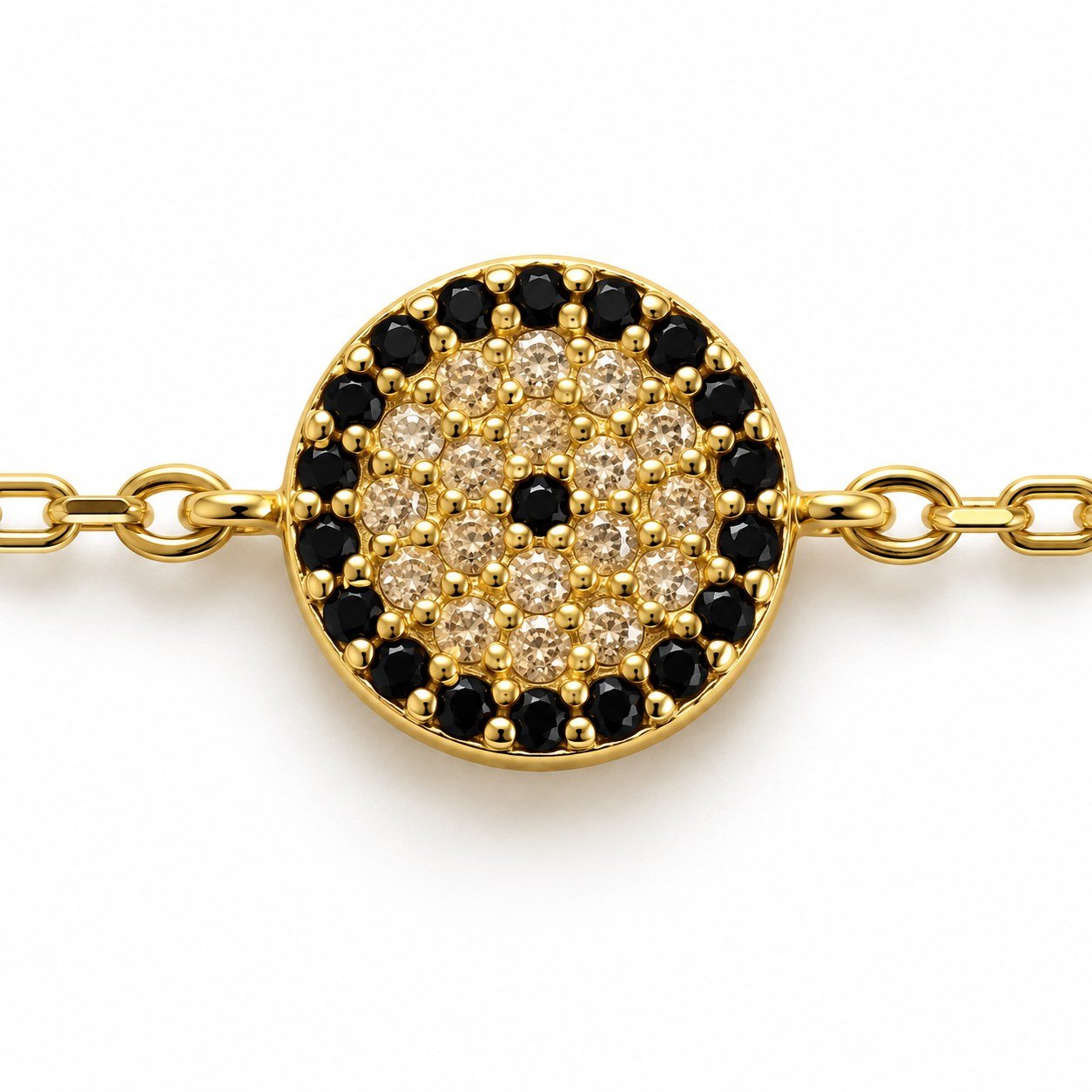 Round crystal disc chain bracelet, gold-plated · OP199 - Image 2