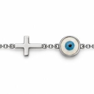 Cross and evil eye chain bracelet · OP208