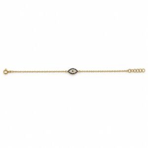 Evil eye chain bracelet, gold-plated · OP226