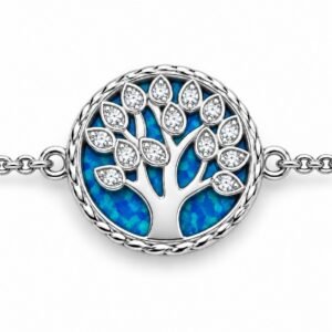 Tree of life bracelet, blue opal · OP32