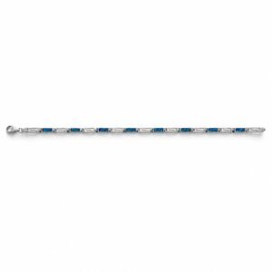 Slim Greek key bracelet, blue opal · OP55-SB