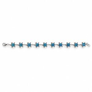 Sea turtle link bracelet, blue opal · OP56-SB