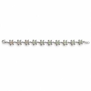 Sea turtle link bracelet, white opal · OP56-SW