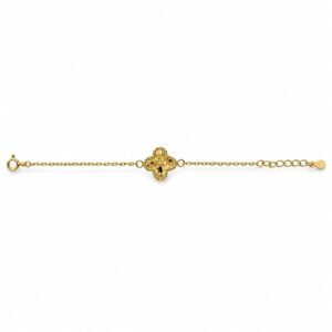 Four-leaf clover chain bracelet, gold-plated · V59-G